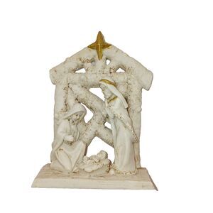 Vintage Dicksons Nativity Figurine One Piece Jesus Mary & Joseph/Shephard 5"
